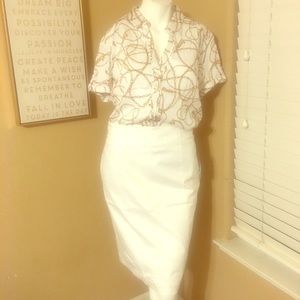 Chain link short sleeve button down